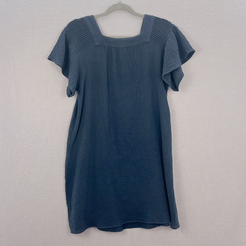 Madewell -women’s Lightspun cotton butterfly square neck mini dress navy blue XS - Picture 6 of 6